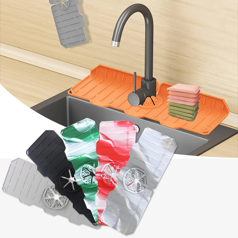 

BPA FREE Silicone Sink Splash Guard Faucet Water Catcher Mat Kitchen Silicone Dish Drying Mat