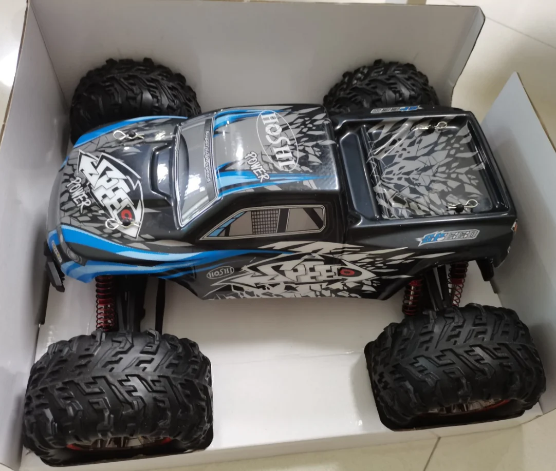 

HOSHI N516 High Speed RC Car 1/10 1:10 Scale Monster RC Truck 2.4G 4WD 46KM/H Off Road Racing Car Toys Christmas Gifts VS 9125, Blue/green