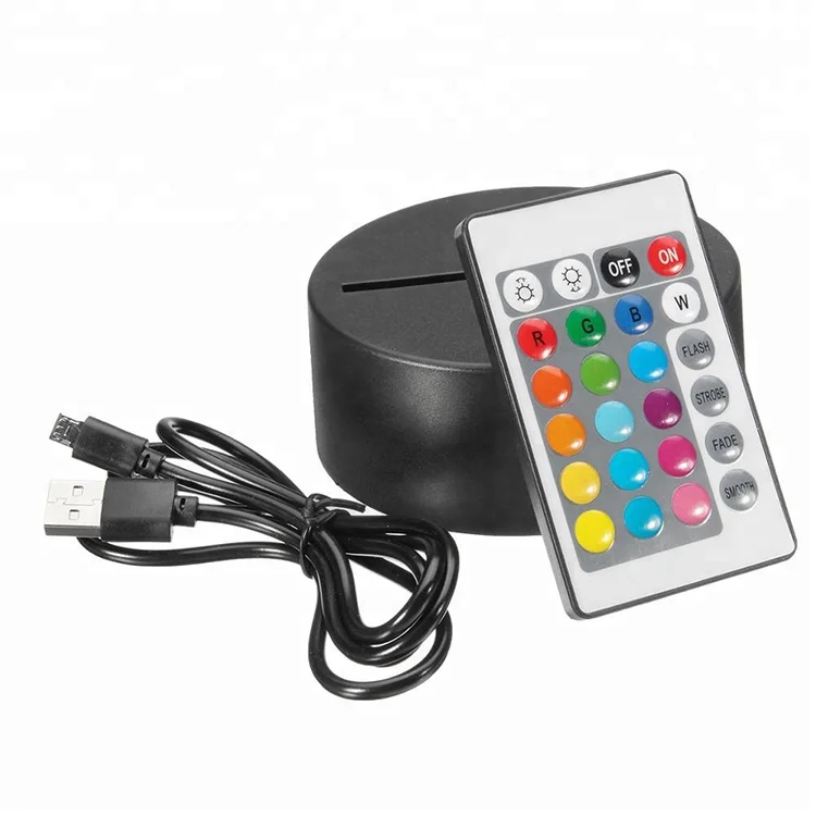 Wholesale ABS 7 Color Changing Touch Control Acrylic LED Night Light 3D Lamp Base for Sale