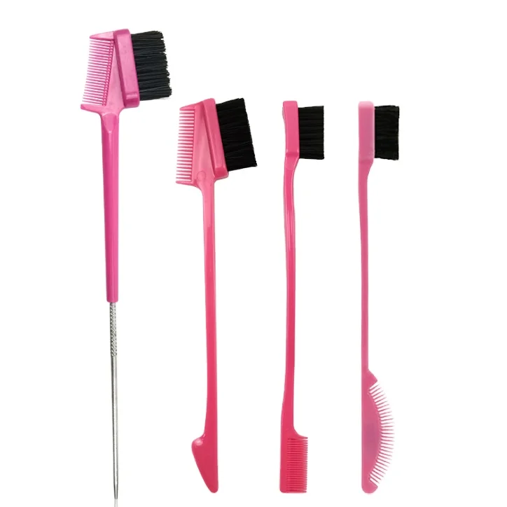 

Double Sided Hair Edge Control Makeup Brushes Comb Eyebrow Brushes, As image show