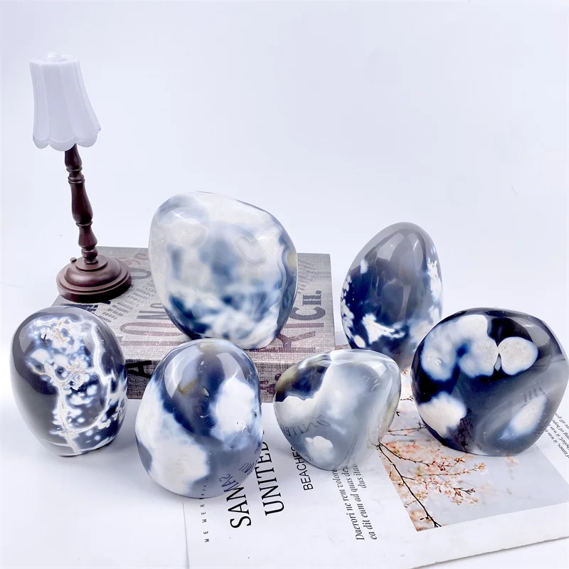 New Product Crystal Gemstone Orca Agate Free Form Increase Energy Decoration for Office