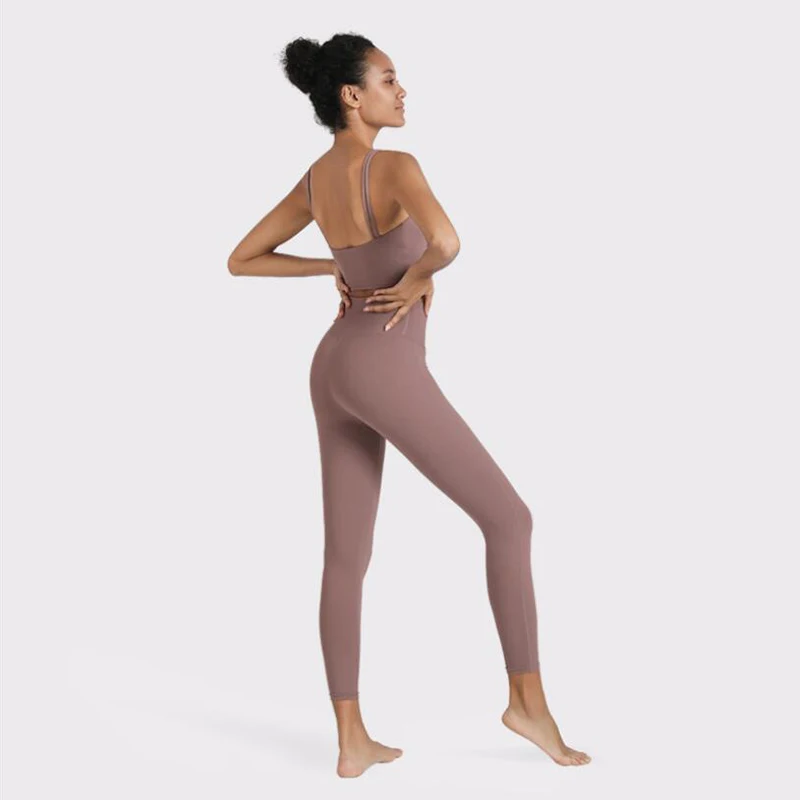 

Sport Wear Polyester Pink Seamless 2 Piece Pants Yoga Set Suit, Same as picture shows