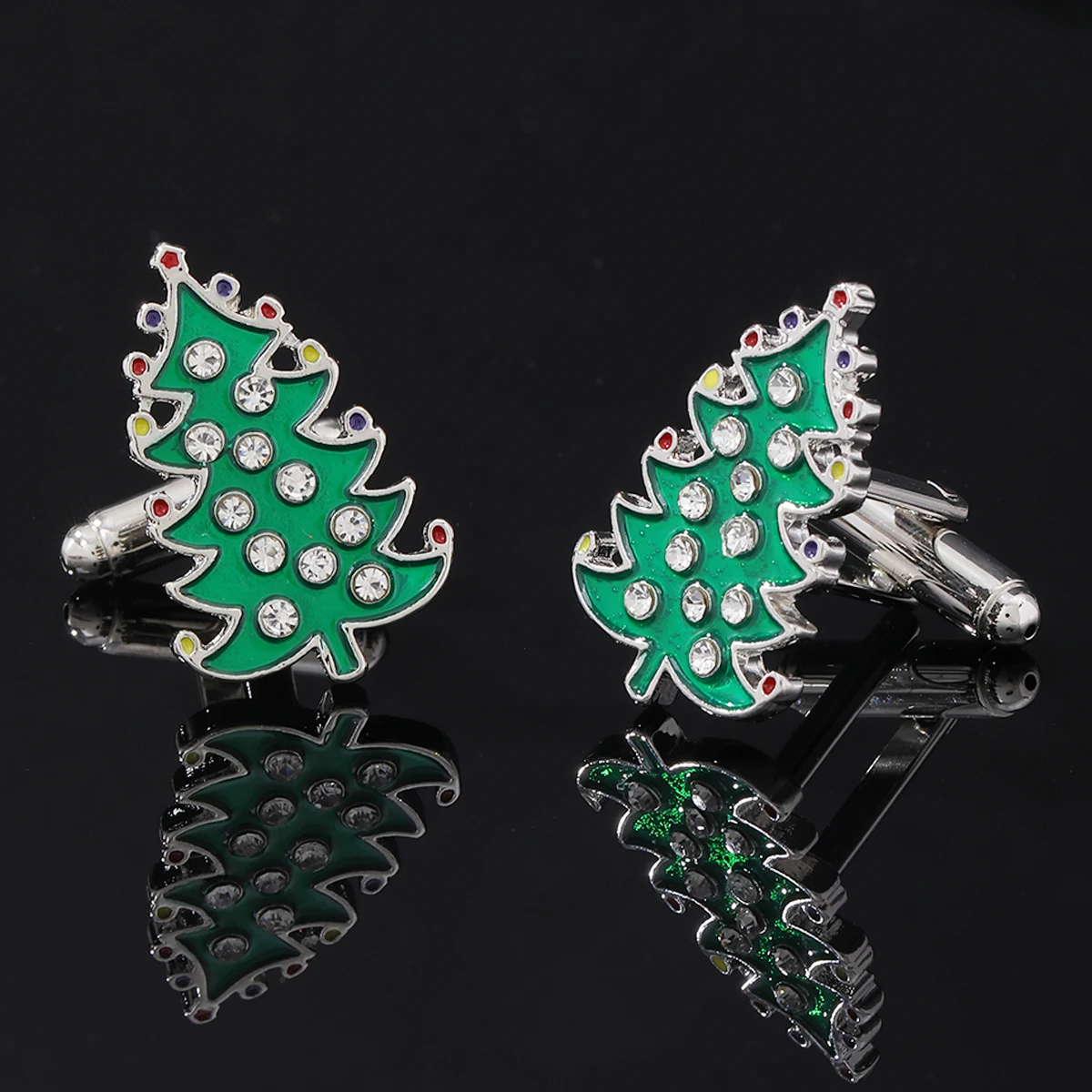 

Christmas Series Fine Christmas Tree Cufflinks For Men Shirt Clothing Cufflinks