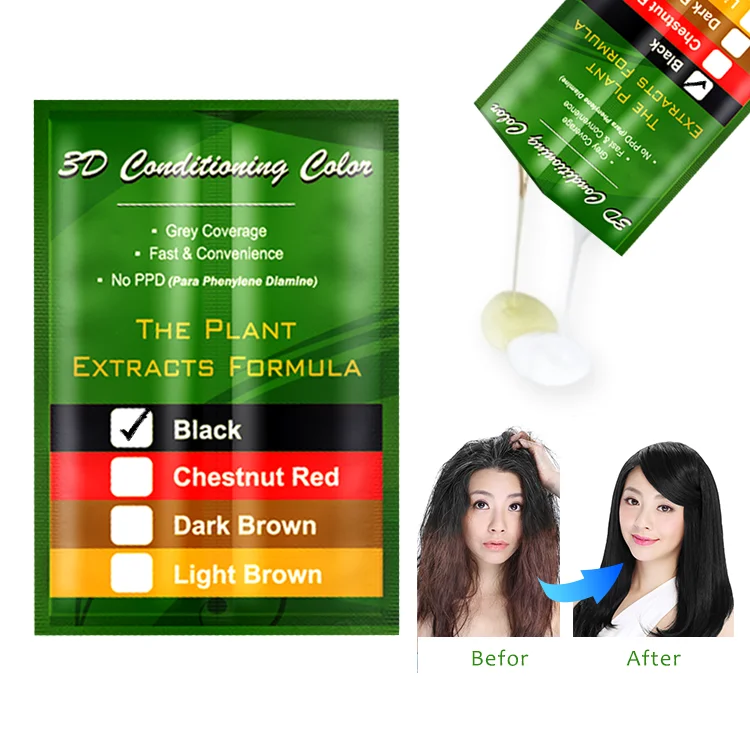 

Semi Permanent Black Hair Color Hair Dye Shampoo OEM