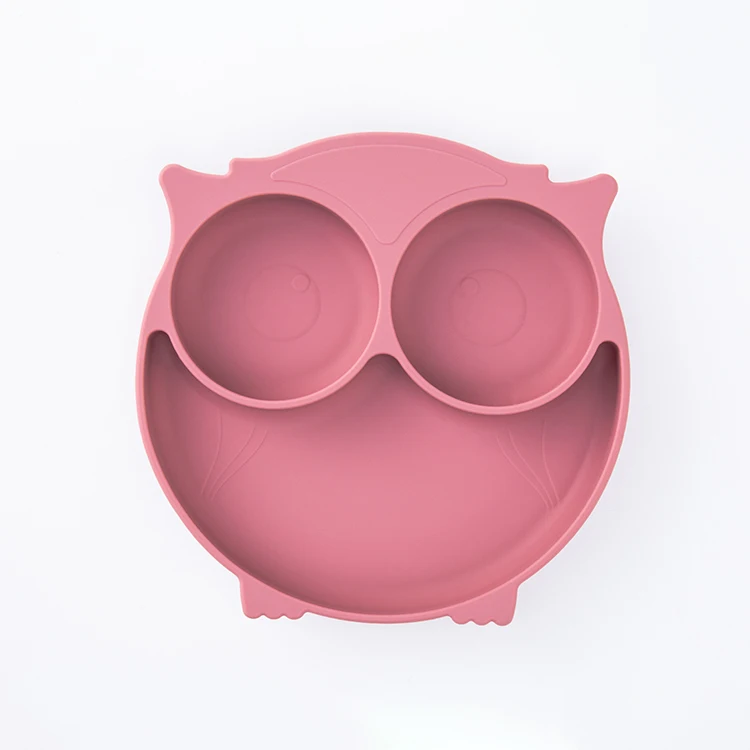 

Silicone Divided Baby Bowl Plate Dish with Sucker for Kids Children Toddler Feeding, Blue, pink, light green, customized