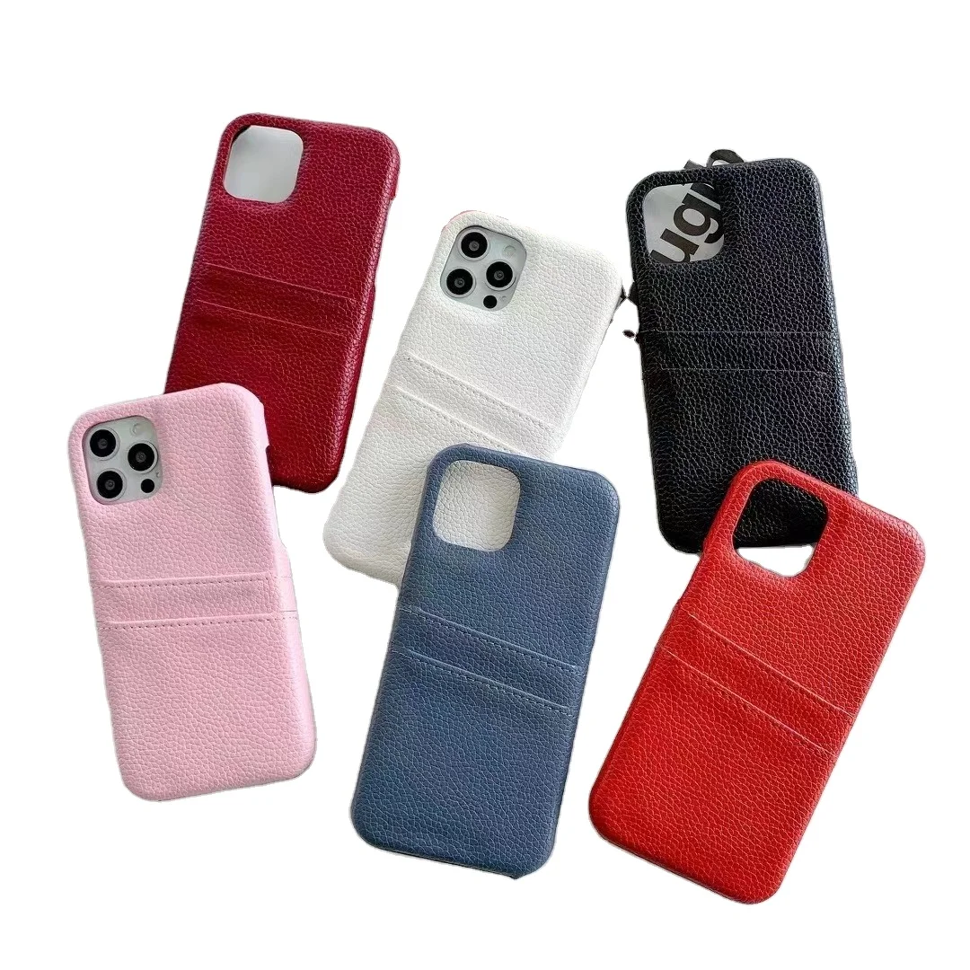 

designer phone case with credit card holder leather card holder matte case for iphone 12 pro max, 6 colors