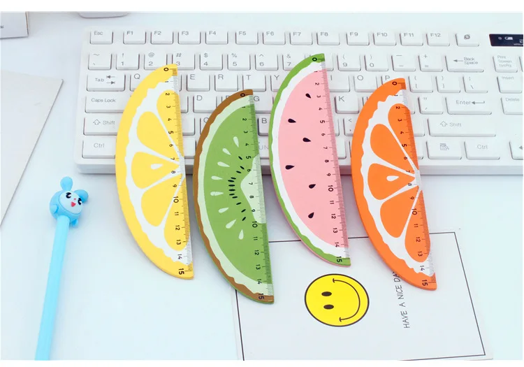 
New Arrival Cute cartoon Fruit wooden Magic Ruler toy For Student 