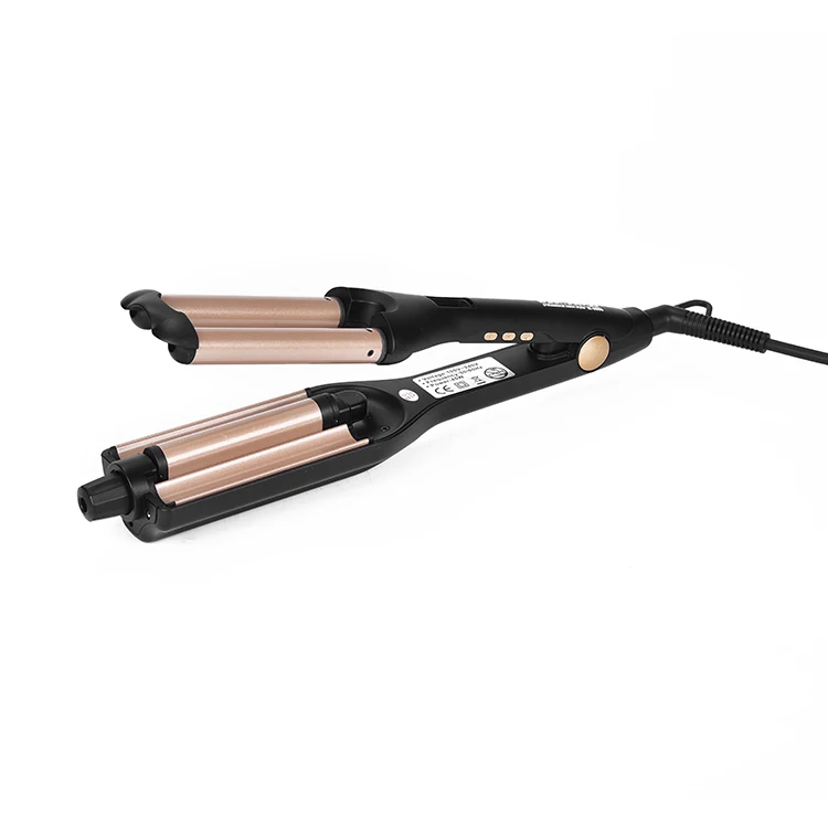 

Newest 3 Barrel Hair Crimper For Depth Adjustable Waves Triple Hair Waver LCD Digital Hair Crimping Iron, Customized