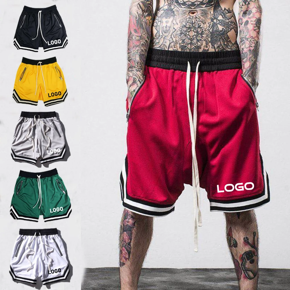 

Masheng Custom Men's Elastic Waist Shorts Wholesale Fashion Summer Mesh Sport Running Basketball Breathable Gym Shorts