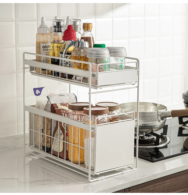 

SHIMOYAMA 2 Tier Under Sink Organizer And Storage With Sliding Storage Drawer