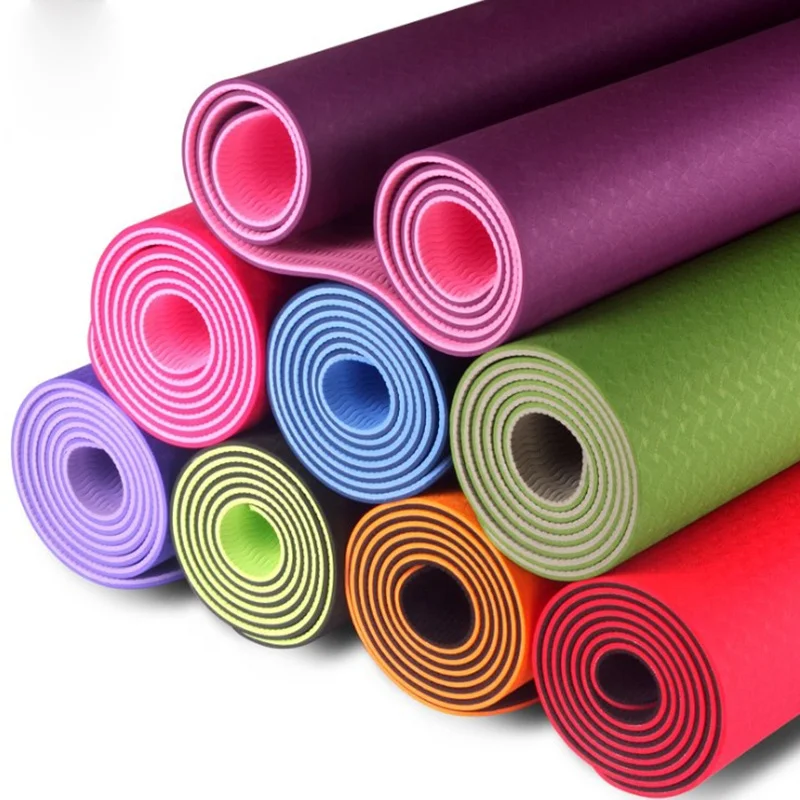 

Eco friendly TPE yoga mat with low price, Black/ blue/ red/ brown