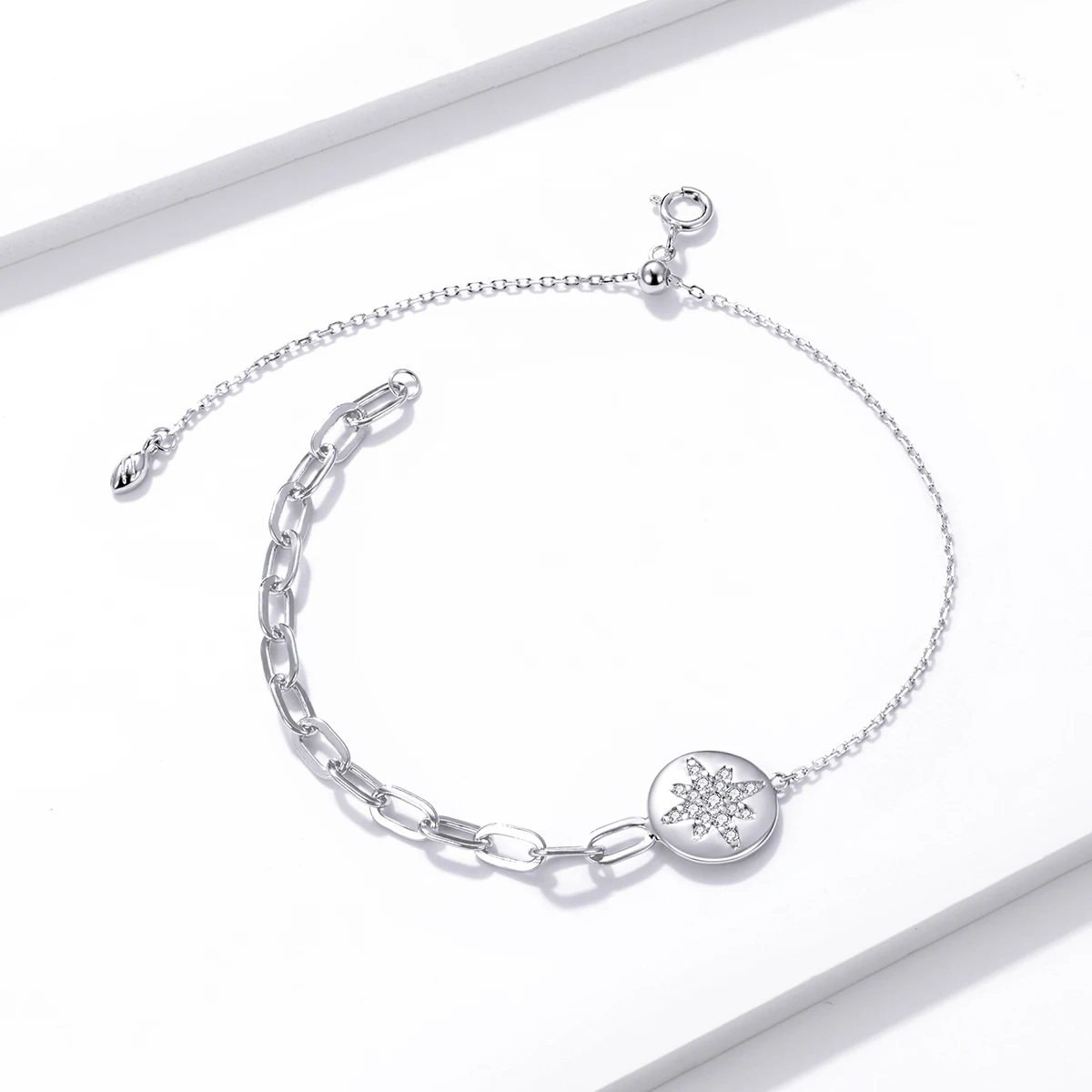 

Professional Custom Jewelry 925 Sterling Silver Shining Star Chain charm bracelet