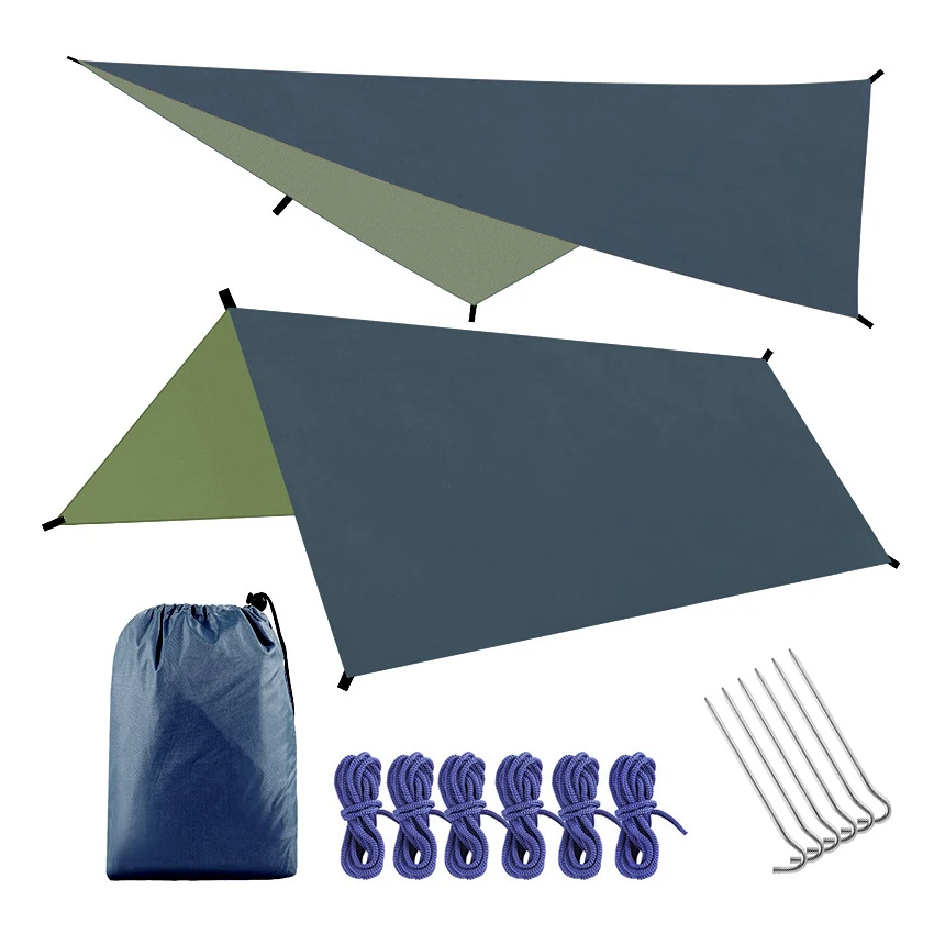 

Outdoor hiking Anti UV 210T polyester silver coated ultralight tarp rain fly sun shade resistant waterproof camping shelter, Customized color