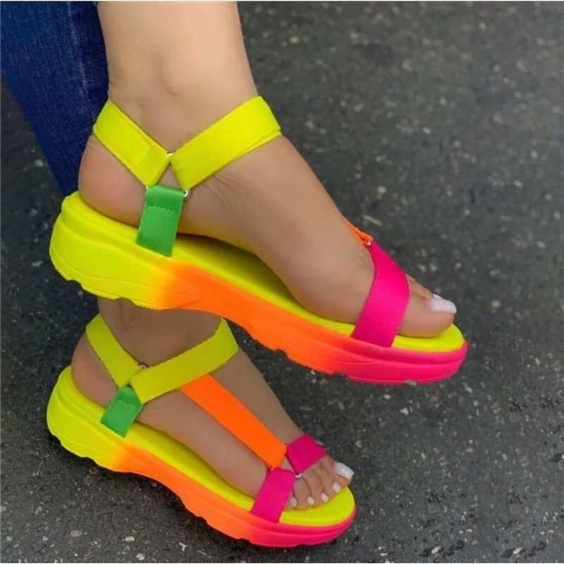 

PU ankle strap high heel sandals black wedge sandals heel platform buckle stripe sole white sandals