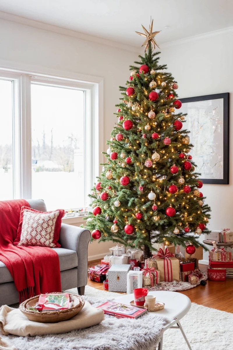 Gifts wrapped in colorful fabric wraps