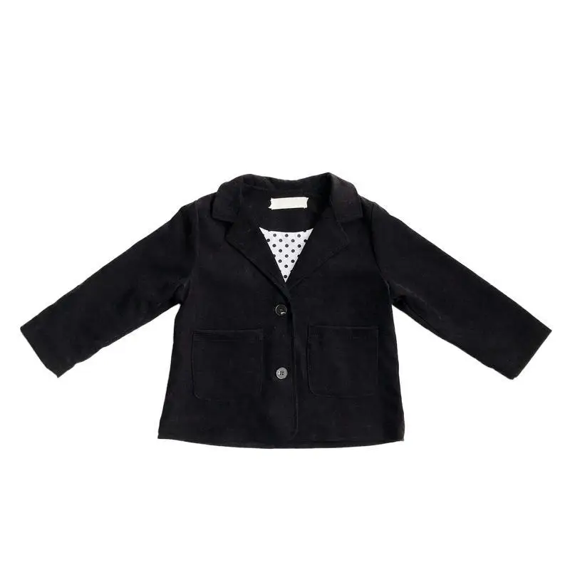 

kids fashionable clothing spring and autumn girls clothes long sleeve black suit coat