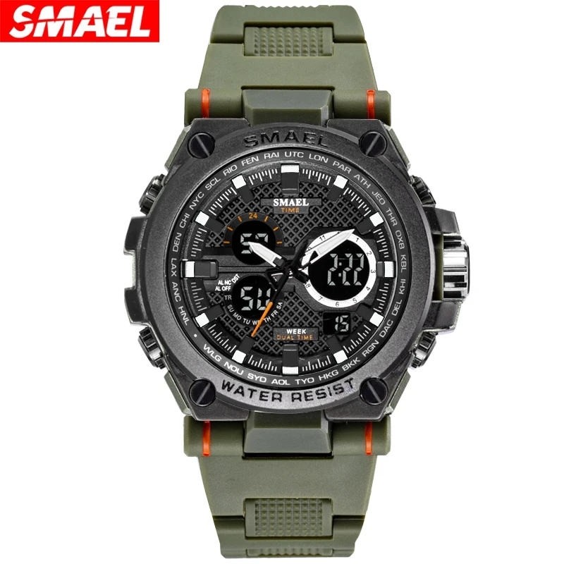 

SMAEL 2021 Men Watches Military Sports Watch Men Chronograph 50M Waterproof Silicone Army Watch Male Clock Relogio Masculino