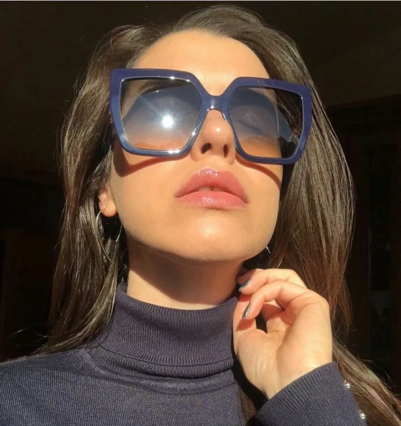 

MOCOO new arrival oversized metal sunglasses large frame retro women sunglasses brand luxury fashion square eyewear men, Picture shows