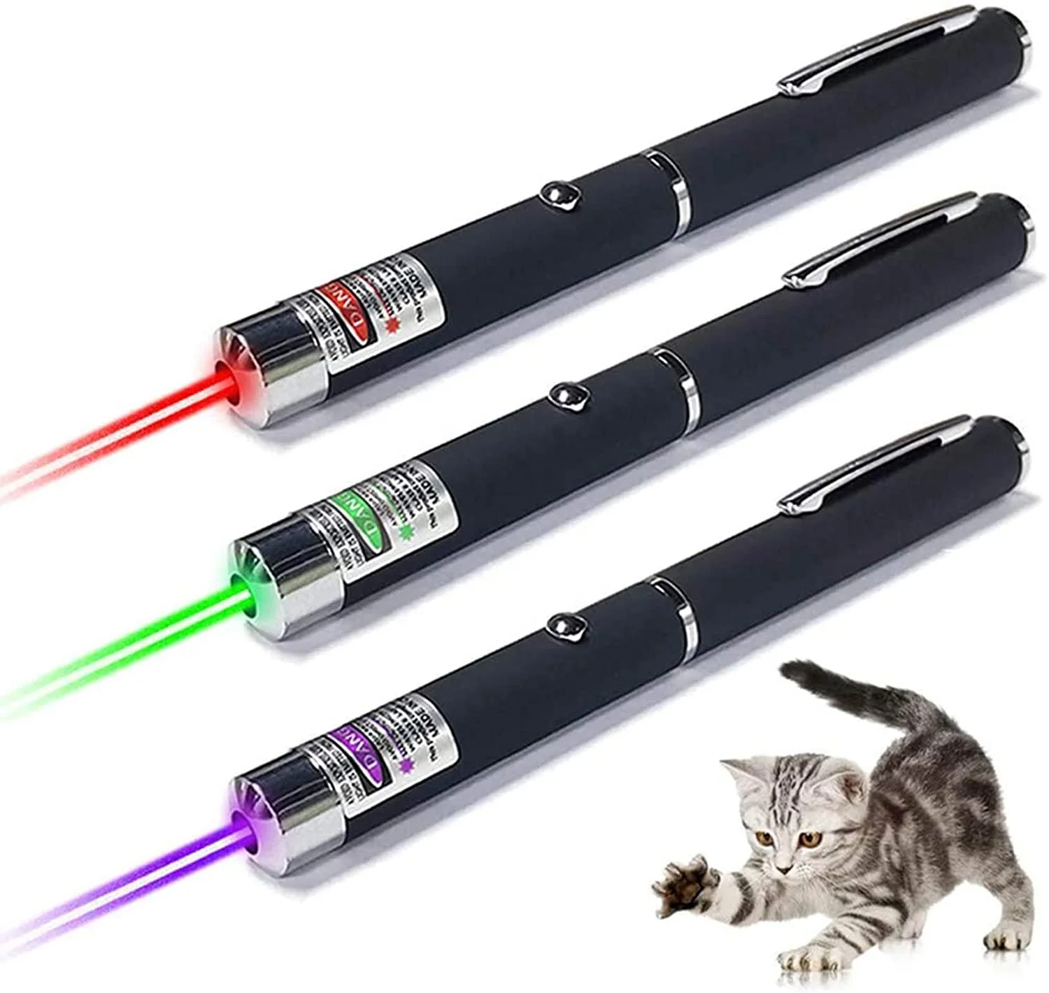 

LINLI Long Range Laser Dot Clicker Toy Pen For Indoor Interactive Teaching Cat Toys Pointer For Dog Puppy Kitten Lazer Training