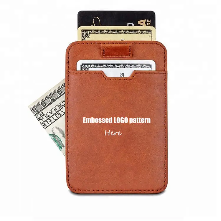

Low MOQ qualited men slim minimal money credit card holder,minimalist genuine leather RFID blocking thin wallet card holder, Customised