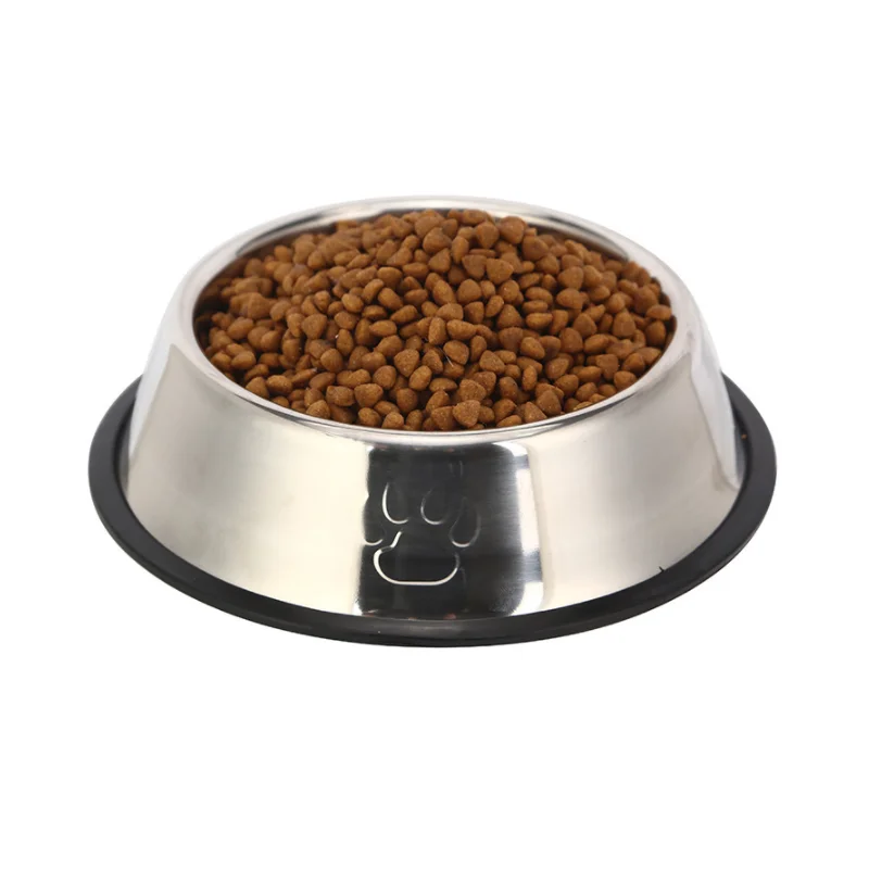 

Water Food Dispenser Natural Gravity Feeding Supplies for Small Pet Feeder Stainless Steel Rubber Dog Bowl With Different Size, Customized color