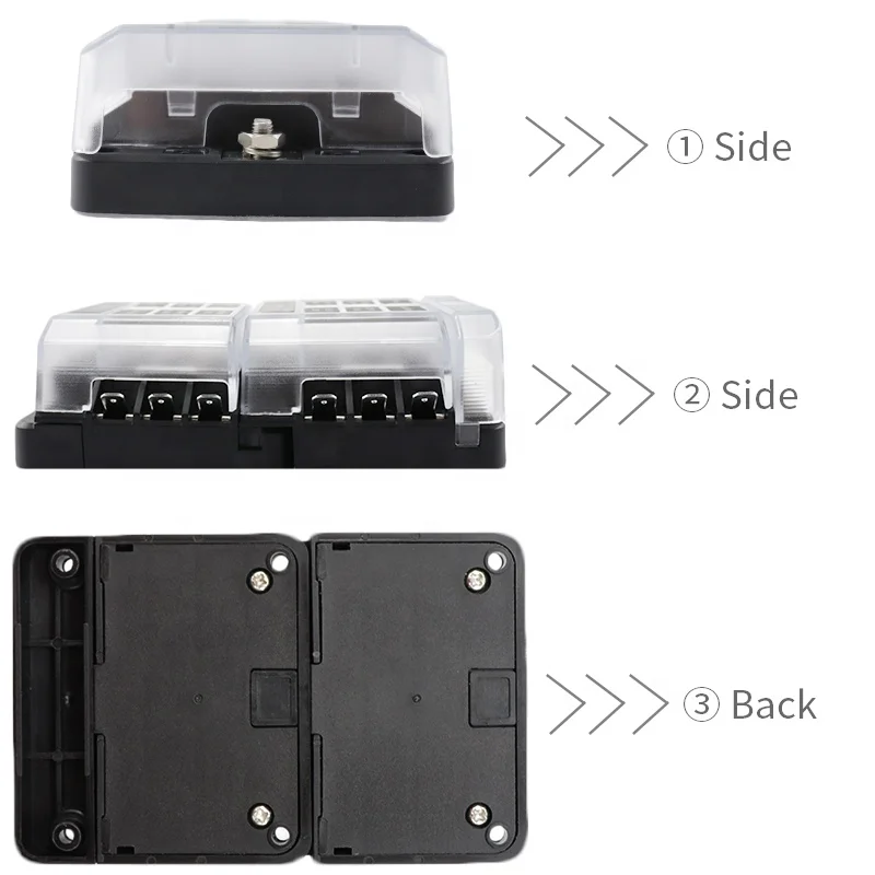 
DC 32V 12 way DC 2x6 Way Marine Fuse Blade Circuit Breaker Block ATP/ATO/ATC Mega Fuse Holder Box 