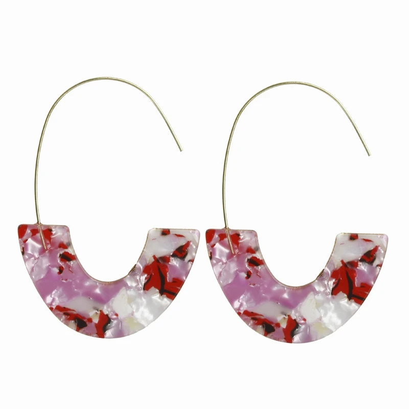 

Wholesale Large U Shaped Cellulose Leopard Tortoise Shell Resin Acetate Acrylic Earring Jewelry For Women