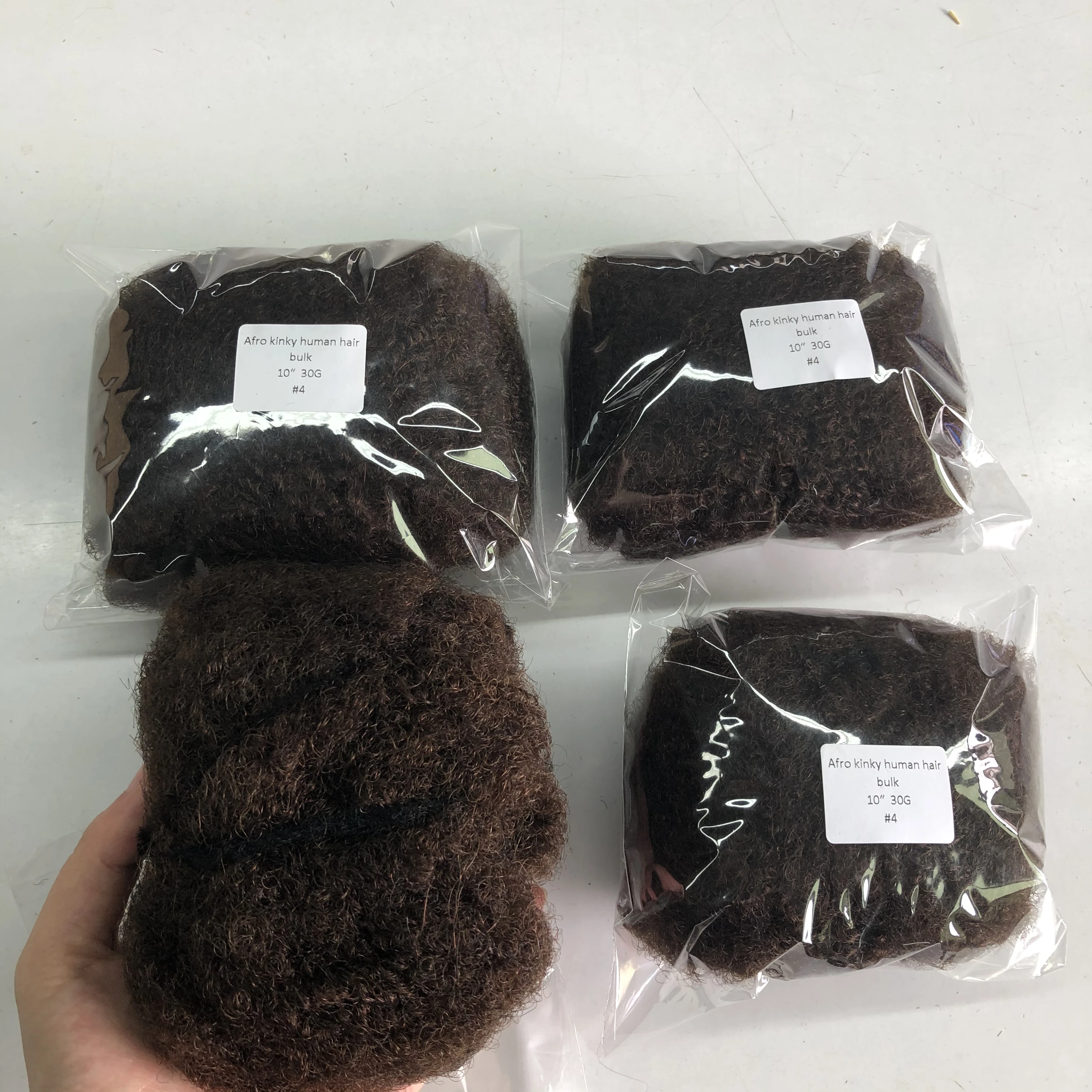 

ego bulk hair deep wave blonde bulk hair 100% vietnamese 4pcs tight kinky bulk hair 100%