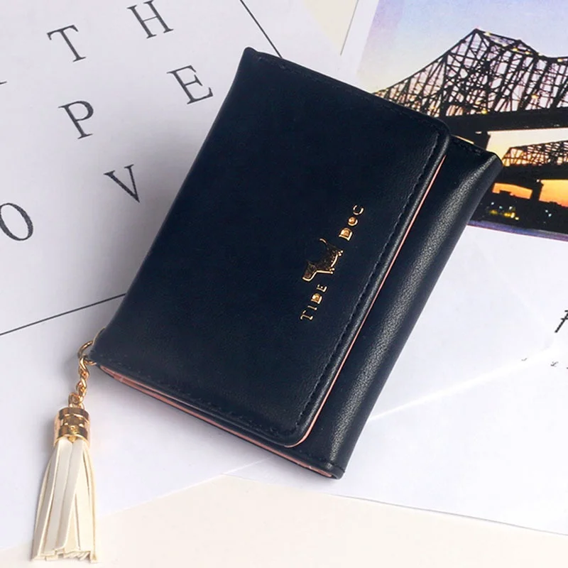 

Factory Direct Wholesale Women Pendant Coin Wallet Small Leather Zipper Wallet, Black,pink,blue,gray