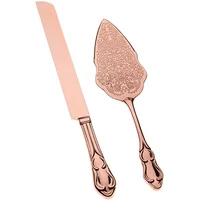 

Vintage Party Supplies Rose Gold Cake Cutting Shovel Butter Knives For Pie/Pizza/Cheese, wedding cake knife and server set