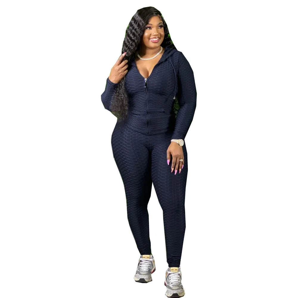 

2021 new arrivals fashion casual plus size jogging suits women 2 piece set clothing, As shown in figure