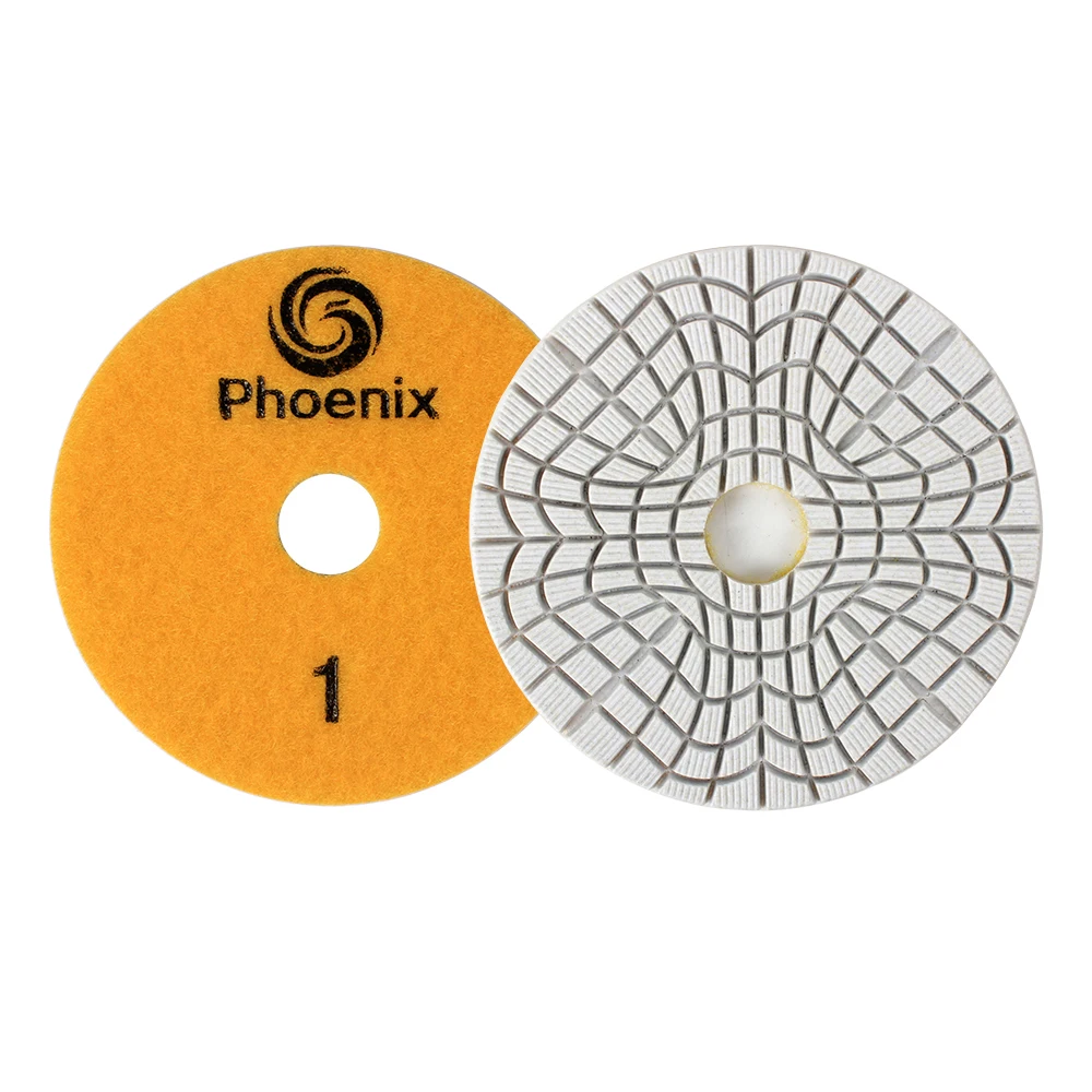 RAIZI 4 Inch/ 100 mm 3 Step Wet Granite Marble Quartz Stone Polishing Pads