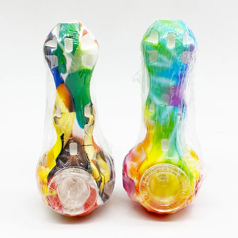 

SHINY smoke shops supplies silicon pipe smoking pipe mini colorful weed pipe for smoke ready to ship dropshipping items, Mix colors