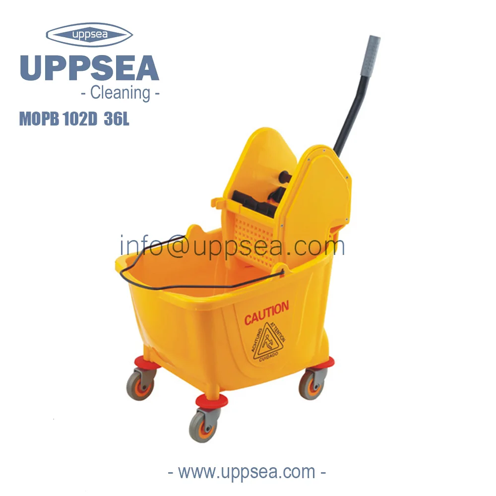 Mop Bucket And Wringer Combo with Down Press Green 