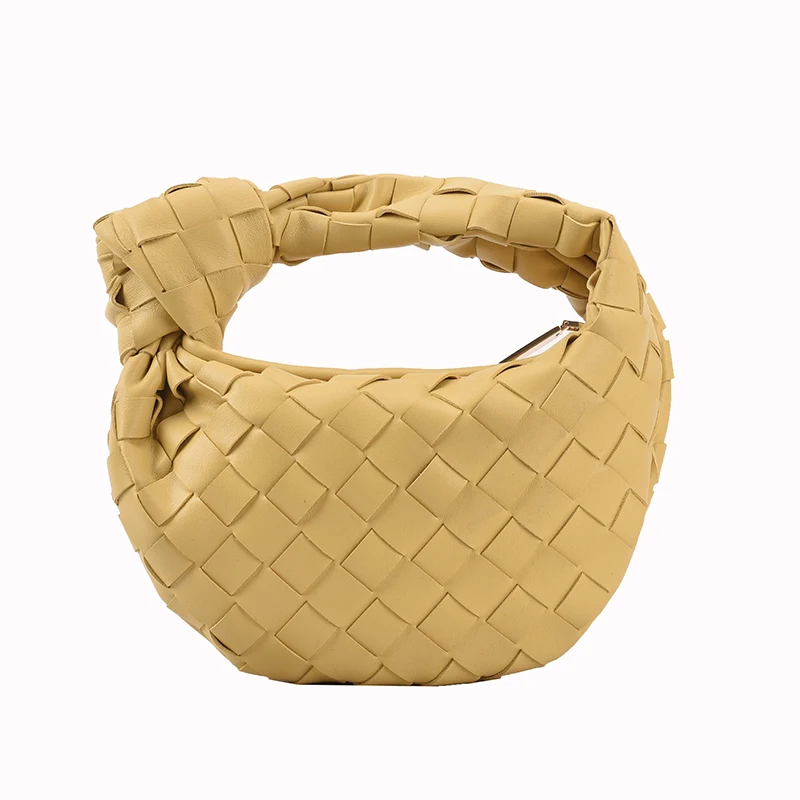 

Customizable logo Women bags new 2021 mini ice blue woven dumpling leather handbag armpit bag women handbags