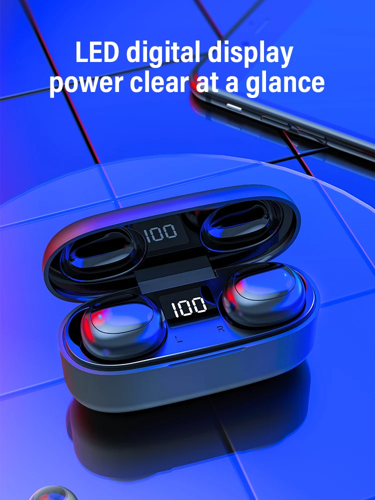 Wireless Earbuds Bluetooth 5.0 Stereo Bluetooth Headphones TWS in Ear Headset with Charging Case - ANKUX.COM