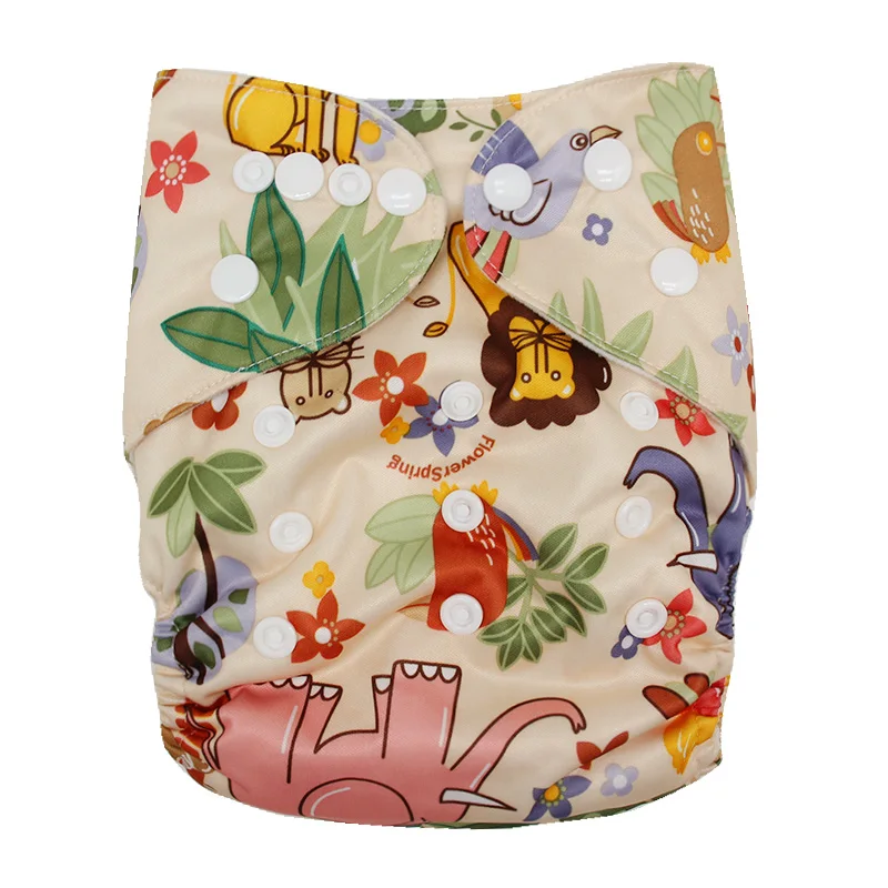 

Low MOQ Ecological Bulk Waterproof Washable Reusable Bamboo Cotton Elinfant Baby Cloth Diaper with Insert, Colorful