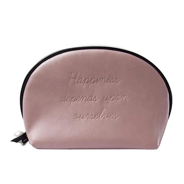 

New Products Pink Cute Small PU Cosmetic Pouch with Custom Label Small Size Portable Wash Bag, Customized color