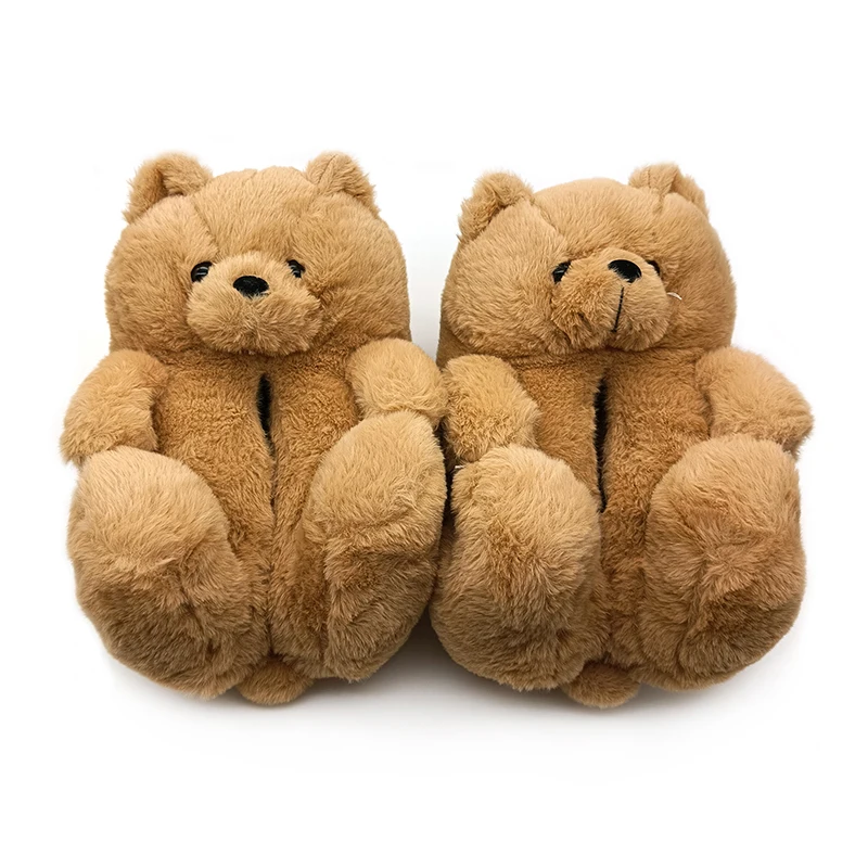 

Winter indoor teddy bear slippers for women
