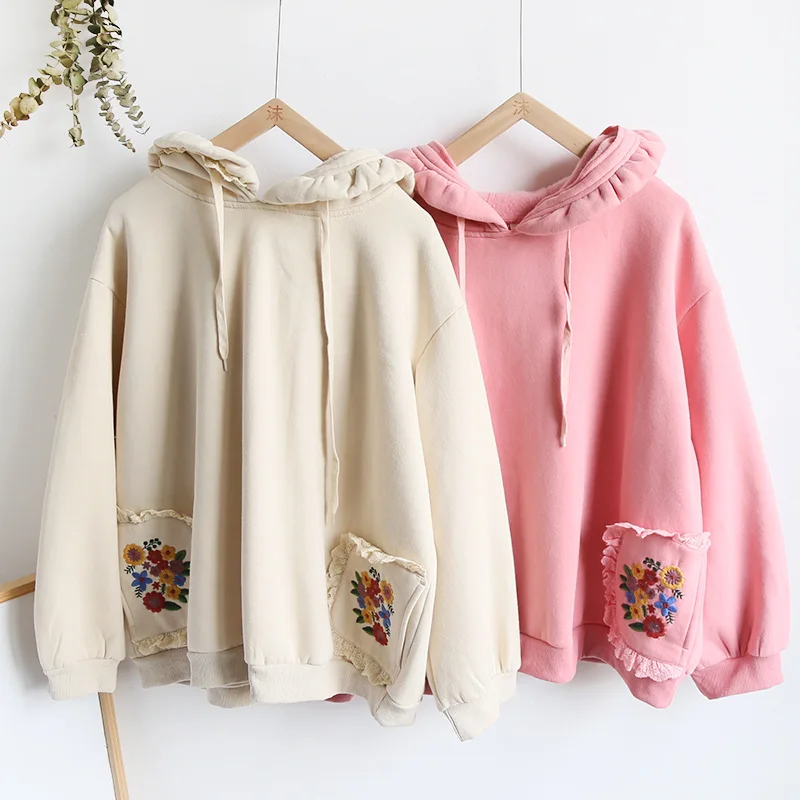 

2021 new women crop Plus Size Women's Hoodies for girls thick cropped hoodies oversize cotton hoodie