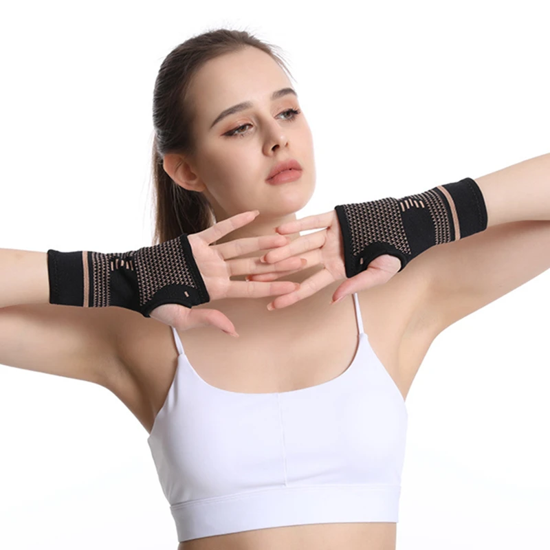 

2022 Newest Copper-infused Knitting Compression Copper Wrist Brace For Carpal Tunnel Relief