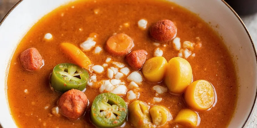 Bowl of hot and sour soup with chopsticks
