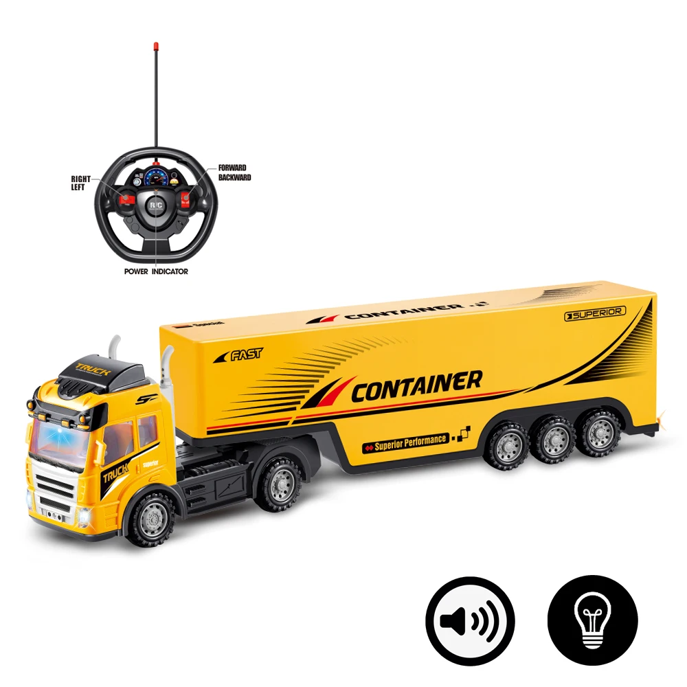 4ch Remote Control Container Truck Toy With Simulated Soundlight And