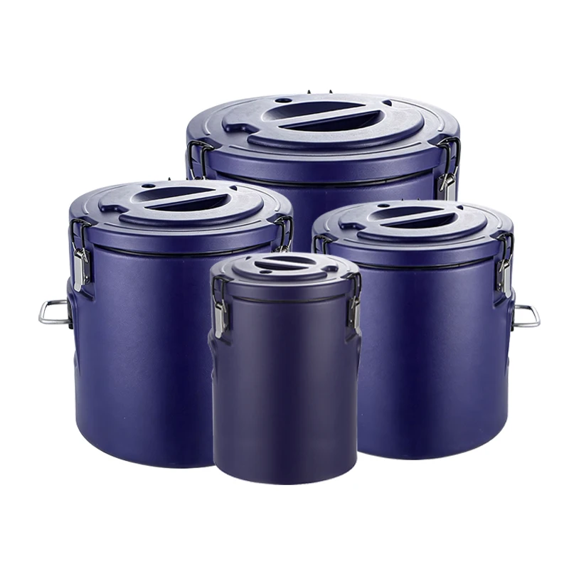 Insulated Food Barrel — Blue, Round (4-Piece Set)