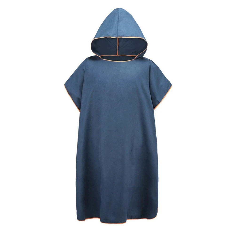 Wholesale Luxury Microfiber Suede Hooded Surf Poncho Bath Towel Customized Beach Towel Printed Sports Woven Bag Turquoise for