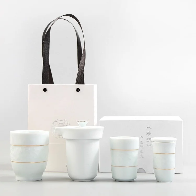 

Popular Ceramic Portable Classic Handmade Traveling Kung Fu Tea Set