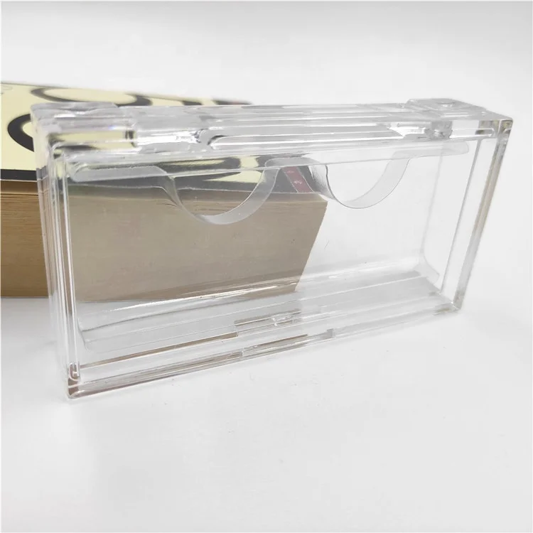 

Acrylic False Eyelashes Packaging Box 3D Fake Mink Lashes Boxes Faux Transparent Case Trays Empty Eyelash Storage