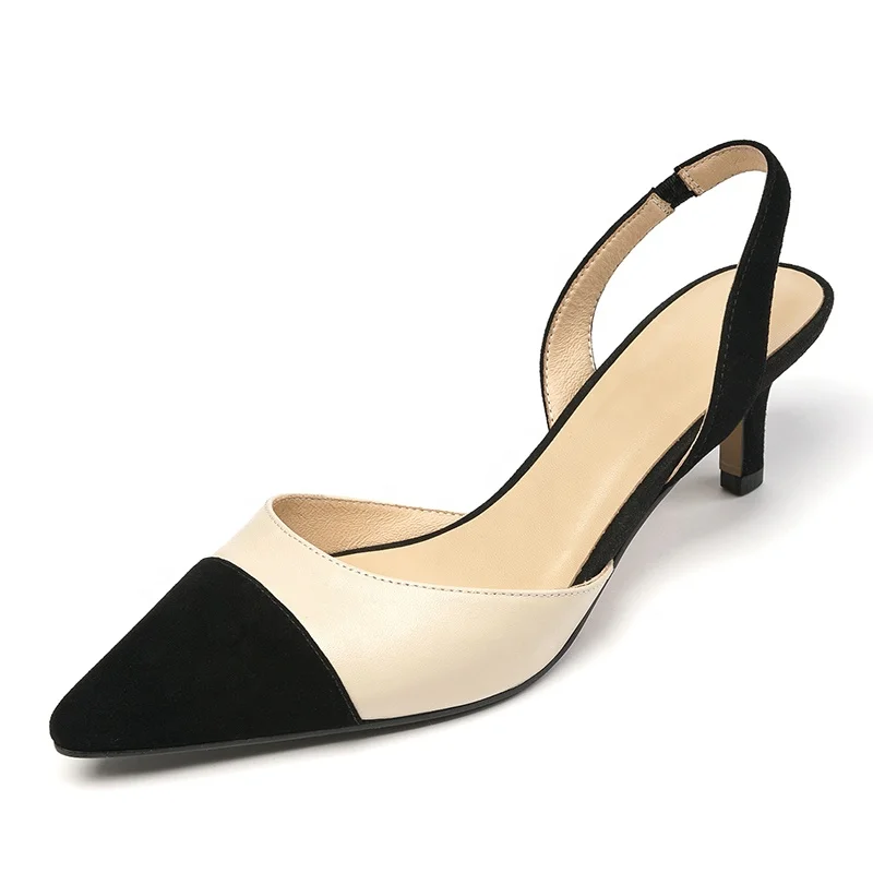 

sexy sandals 2020 women genuine leather color matching heel sandals ladies summer shoes