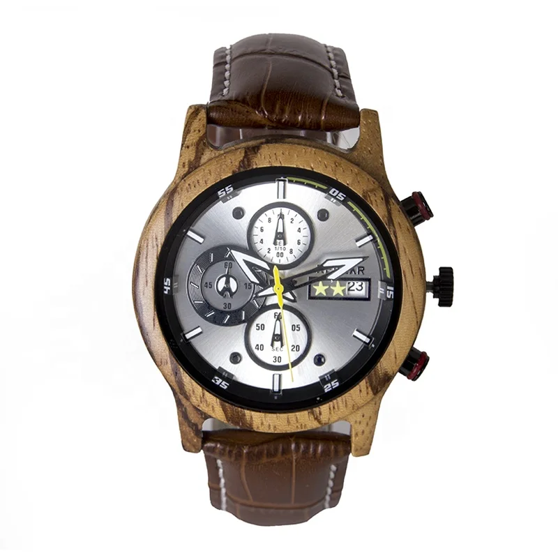 

High Quality Quartz Watches Men Wrist Leather Quartz Wood Watch
