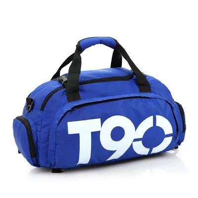 

Wholesale custom cheap T90 duffle backpack mens travel bags sports gym duffel bag with shoe compartment, 12 colors